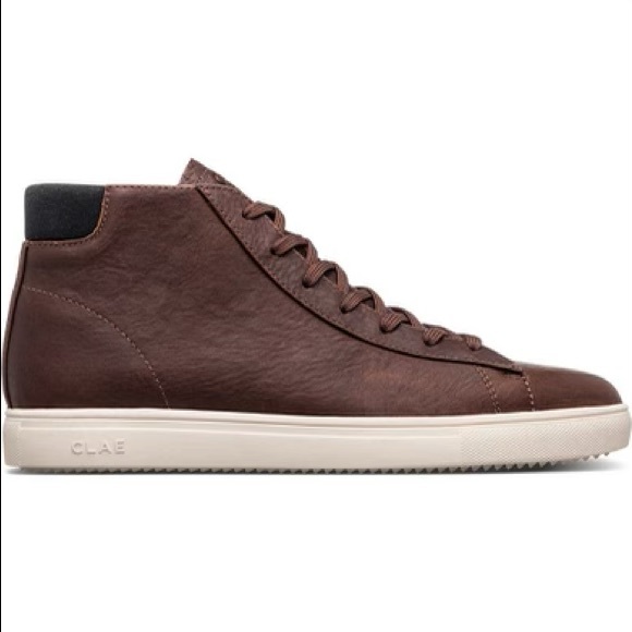 NEW Clae Bradley Mid Cocoa Leather Sneakers 11.5 - Picture 8 of 8